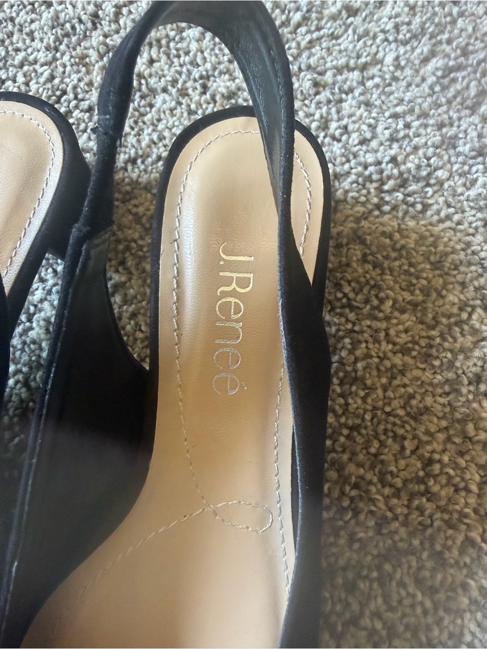 J.Renee Black Pearl & Crystal Embellished Kitten Heel Dressy Slingbacks Sz 8 - Picture 4 of 9